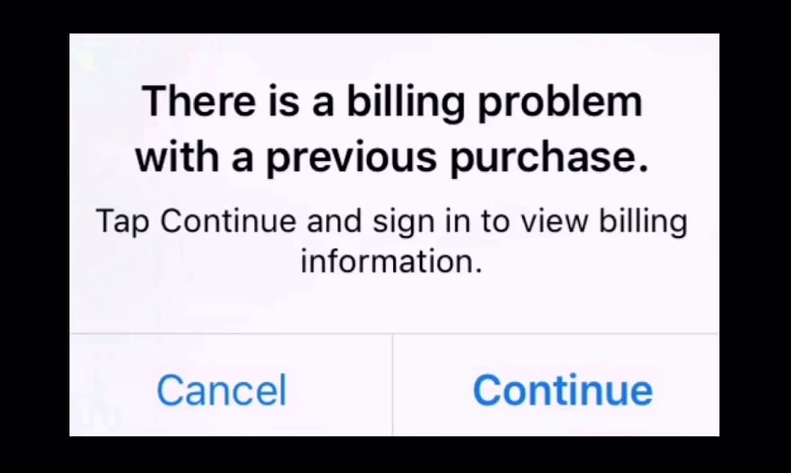 There-is-a-Billing-Problem-with-a-Previous-Purchase-on-iPhone